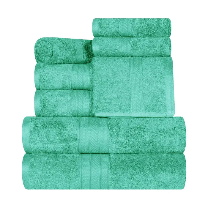 Atlas Cotton Plush Absorbent Heavyweight 8 Piece Towel Set