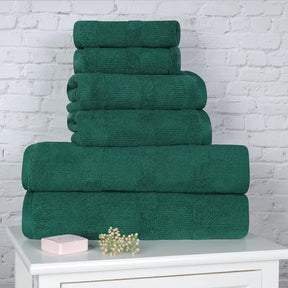 Roma Cotton Ribbed Textured Soft Absorbent 6 Piece Assorted Towel Set