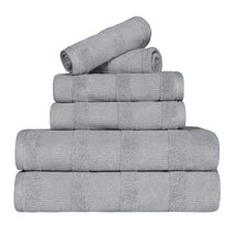 Roma Cotton Ribbed Textured Soft Absorbent 6 Piece Assorted Towel Set