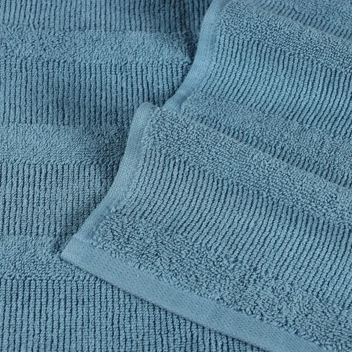 Roma Cotton Ribbed Textured Soft Absorbent 6 Piece Assorted Towel Set