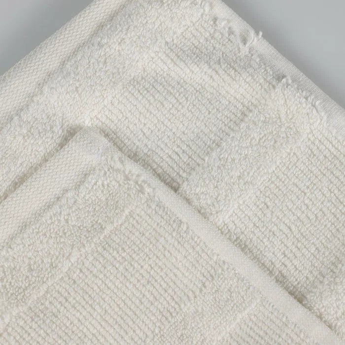 Roma Cotton Ribbed Textured Soft Absorbent 6 Piece Assorted Towel Set