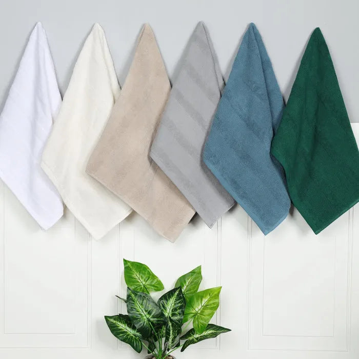 Roma Cotton Ribbed Textured Soft Absorbent 6 Piece Assorted Towel Set