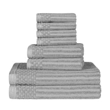 Soho Ribbed Cotton Absorbent Medium Weight 8 Piece Towel Set