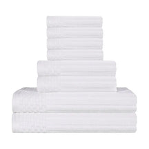 Soho Ribbed Cotton Absorbent Medium Weight 8 Piece Towel Set