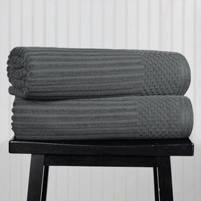 Soho Ribbed Cotton Absorbent 2 Piece Bath Sheet Towel Set