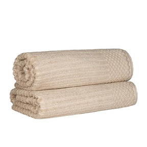 Soho Ribbed Cotton Absorbent 2 Piece Bath Sheet Towel Set