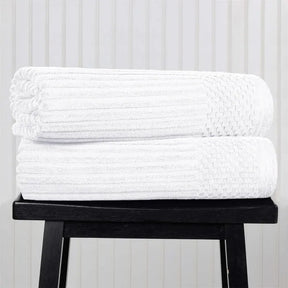 Soho Ribbed Cotton Absorbent 2 Piece Bath Sheet Towel Set