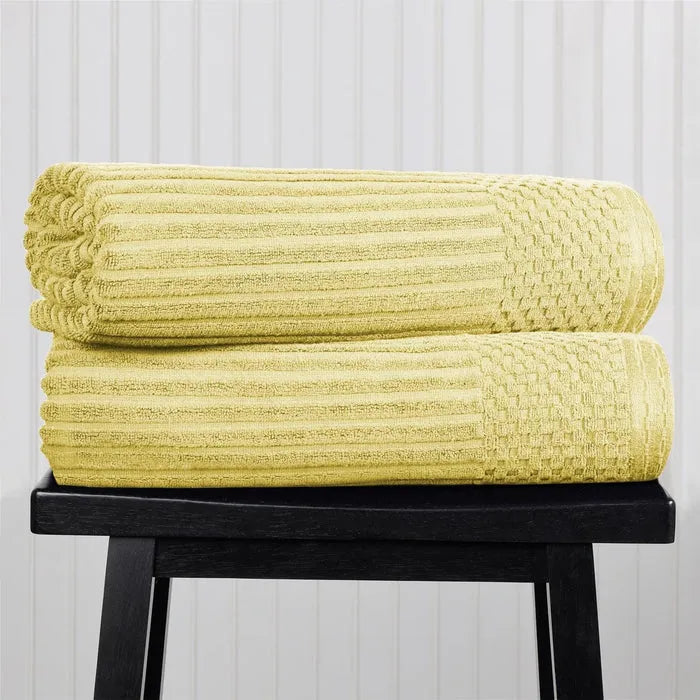 Soho Ribbed Cotton Absorbent 2 Piece Bath Sheet Towel Set