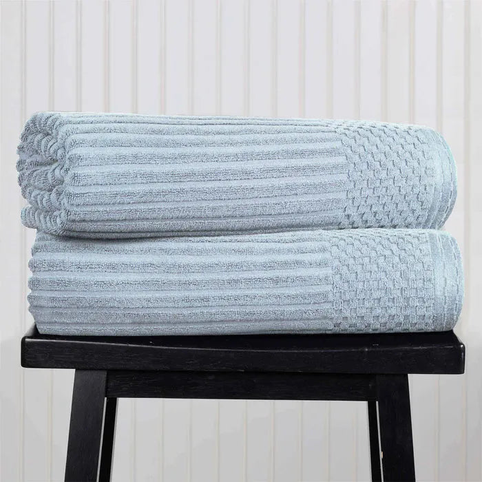 Soho Ribbed Cotton Absorbent 2 Piece Bath Sheet Towel Set