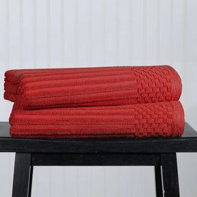 Soho Cotton Ribbed Textured Ultra-Absorbent 2 Piece Bath Towel Set