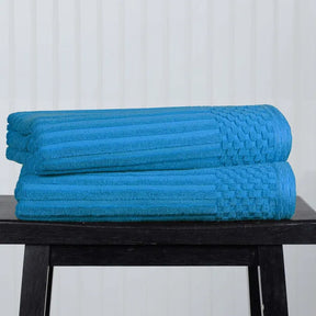 Soho Cotton Ribbed Textured Ultra-Absorbent 2 Piece Bath Towel Set