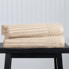 Soho Cotton Ribbed Textured Ultra-Absorbent 2 Piece Bath Towel Set