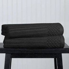 Soho Cotton Ribbed Textured Ultra-Absorbent 2 Piece Bath Towel Set