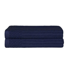 Soho Cotton Ribbed Textured Ultra-Absorbent 2 Piece Bath Towel Set