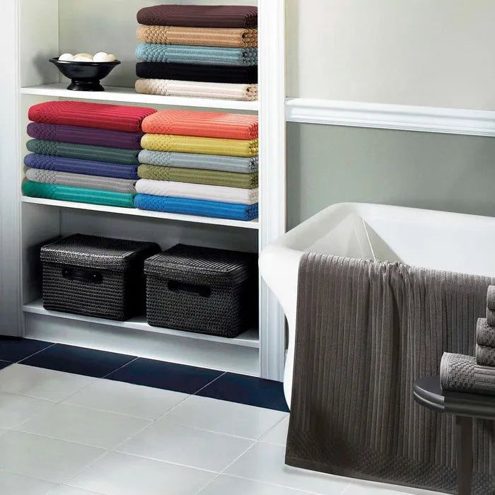 Soho Cotton Ribbed Textured Ultra-Absorbent 2 Piece Bath Towel Set