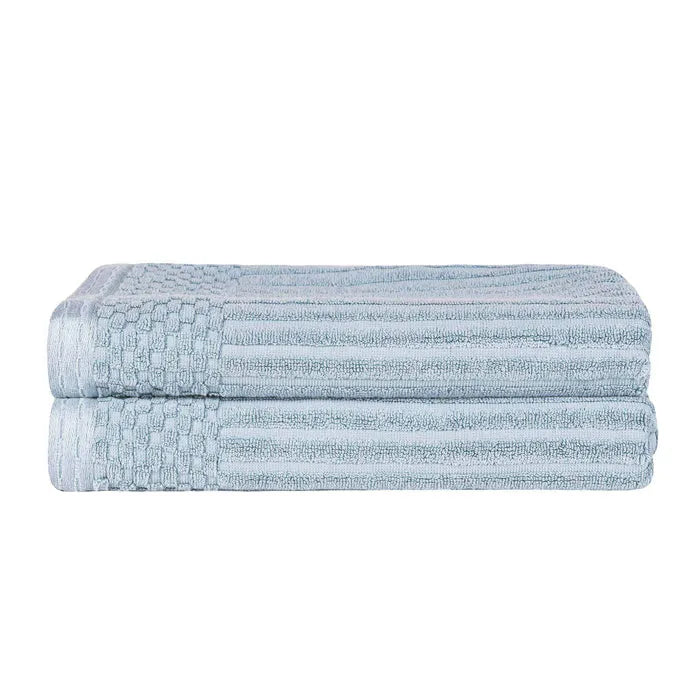 Soho Cotton Ribbed Textured Ultra-Absorbent 2 Piece Bath Towel Set