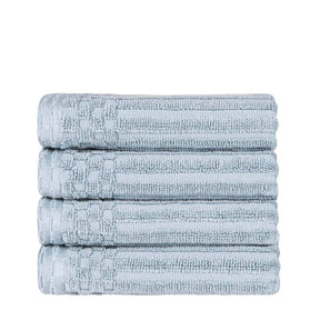 Soho Ribbed Cotton Super Absorbent 4 Piece Hand Towel Set