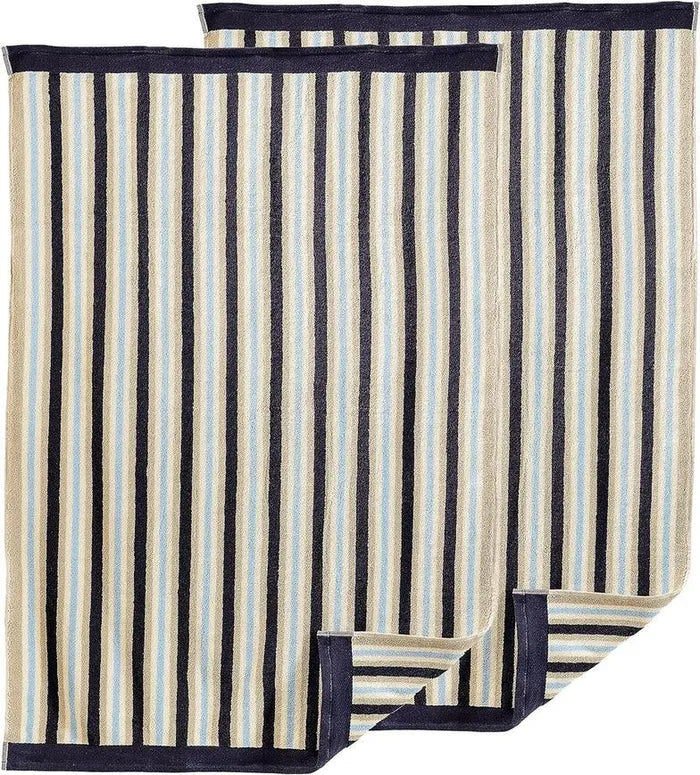 Cotton Striped Medium Weight 2 Piece Bath Sheet Set