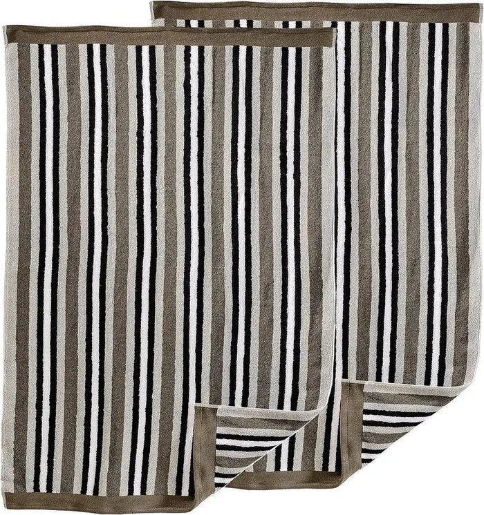 Cotton Striped Medium Weight 2 Piece Bath Sheet Set