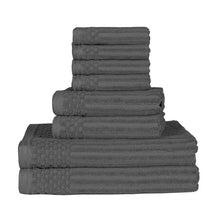 Soho Ribbed Cotton Absorbent Medium Weight 8 Piece Towel Set