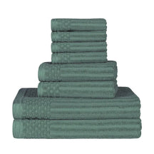 Soho Ribbed Cotton Absorbent Medium Weight 8 Piece Towel Set