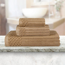 Soho Ribbed Cotton Absorbent 3 Piece Assorted Towel Set