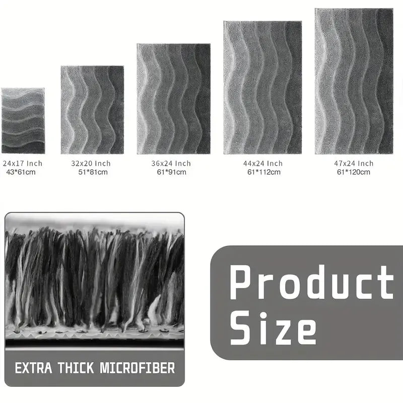 Extra Thick Microfiber Bath Mats - Non-Slip, Soft & Quick Dry