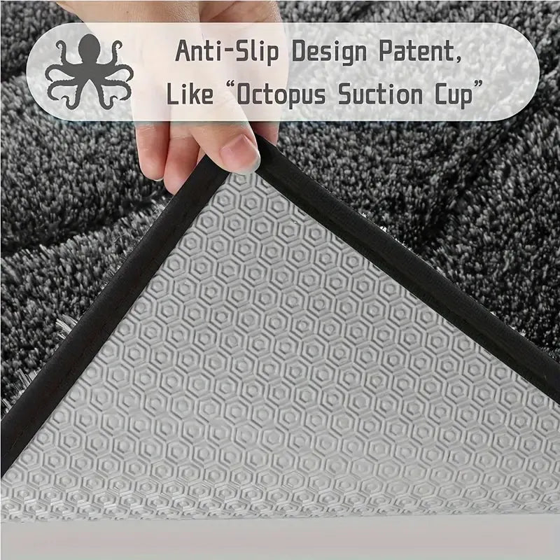 Extra Thick Microfiber Bath Mats - Non-Slip, Soft & Quick Dry