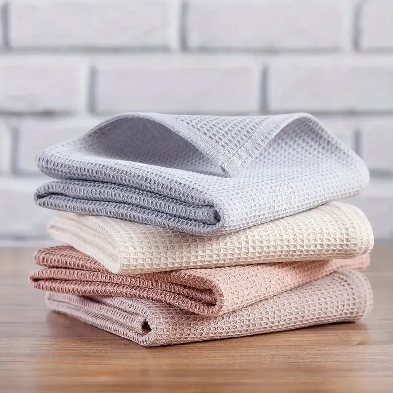 100% Cotton Waffle Weave Kitchen Towels - Set of 4, 17x25