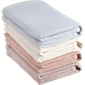 100% Cotton Waffle Weave Kitchen Towels - Set of 4, 17x25