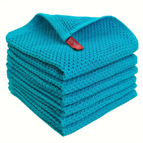 Thickened 6 pcs Waffle Dish Towels - Quick-Dry for Kitchen & Restaurant