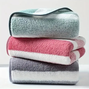 8-pc Striped Towel Set - Quick Dry & Absorbent for Home