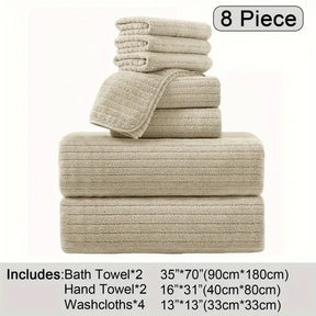 Oversized Microfiber Bath Towels Set - Soft, Absorbent, Quick-Dry