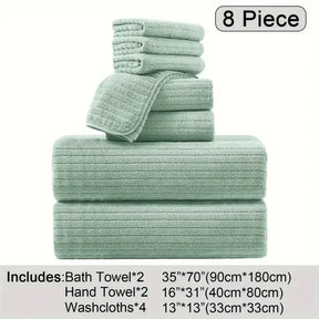 Oversized Microfiber Bath Towels Set - Soft, Absorbent, Quick-Dry