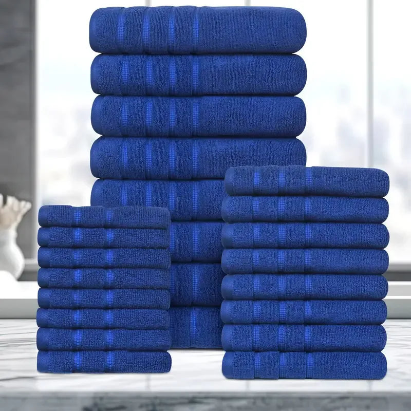 24-Piece Egyptian Cotton Towel Set