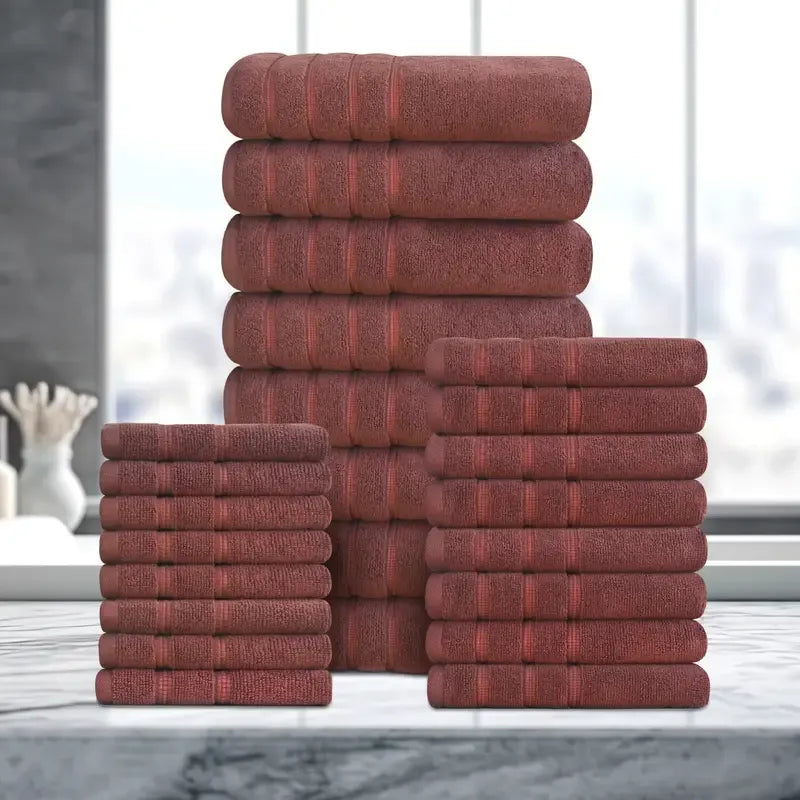 24-Piece Egyptian Cotton Towel Set