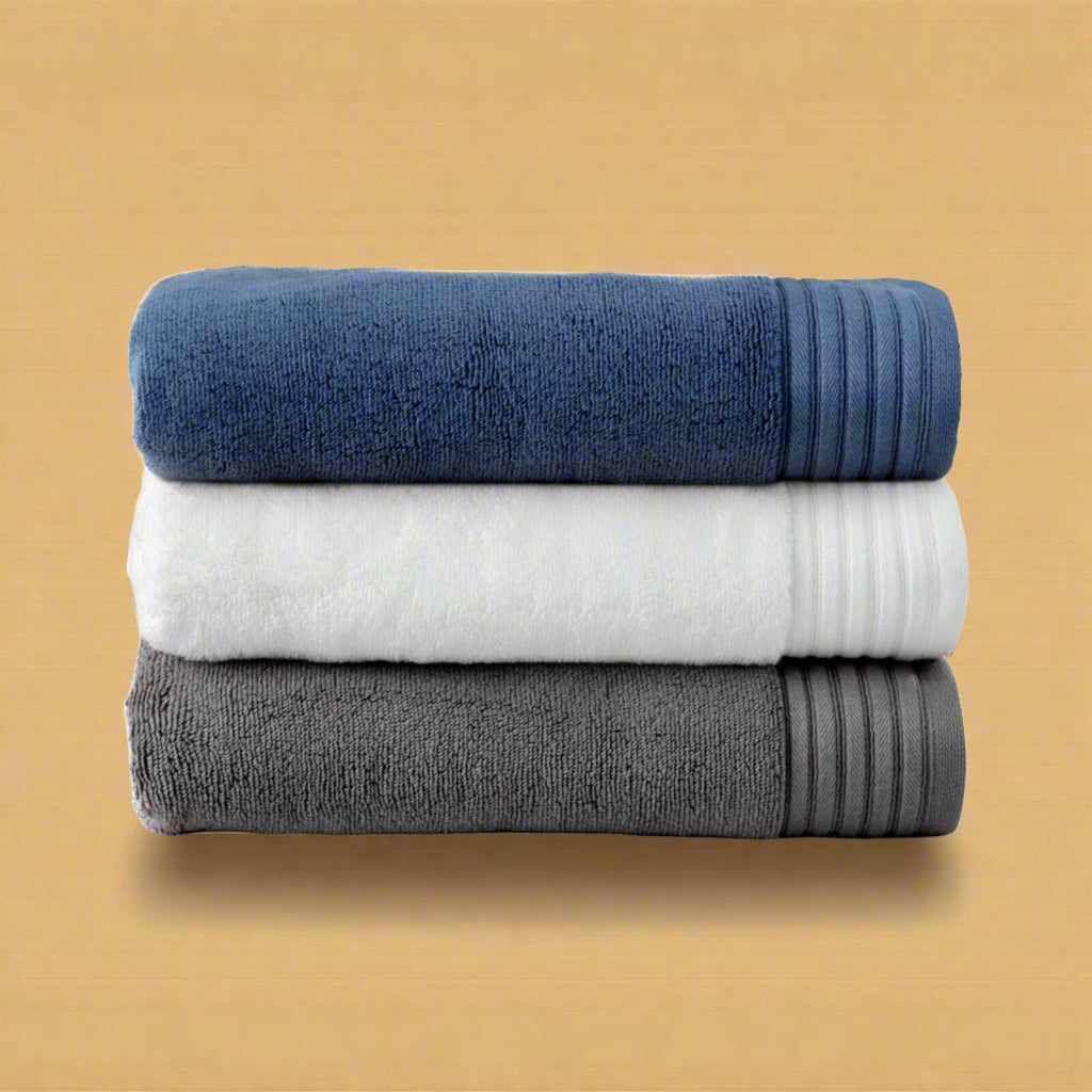 Premium Cotton Solid Plush Heavyweight Hotel Luxury Bath Towel Set,  Charcoal - Blue Nile Mills : Target