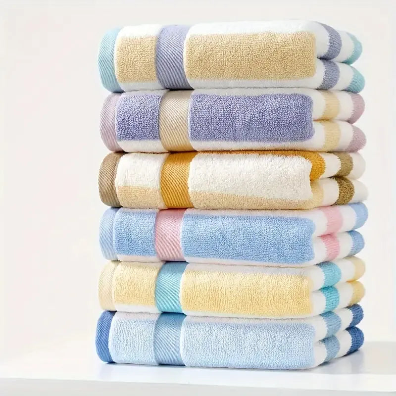 Ultra Soft 6pcs Cotton Towel Set - Striped Bath Essentials