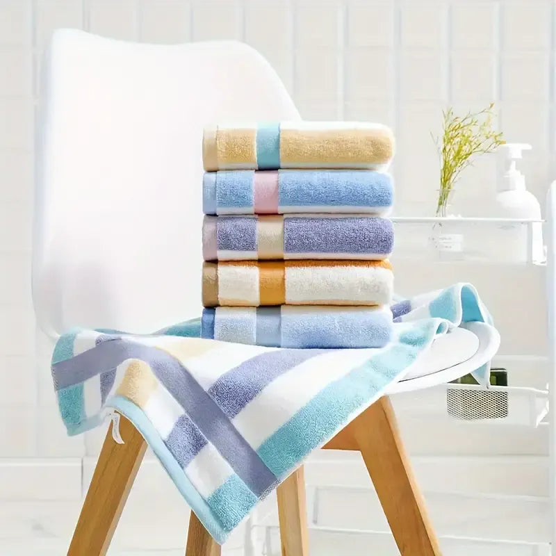 Ultra Soft 6pcs Cotton Towel Set - Striped Bath Essentials