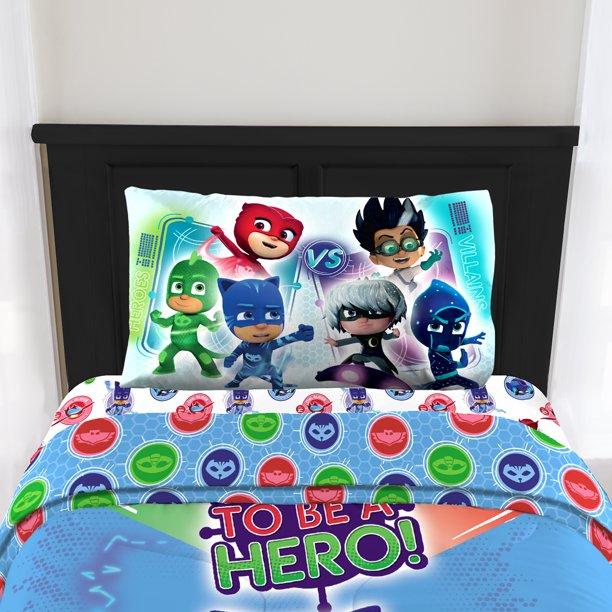 PJ Masks Kids Comforter and Sham 2-Piece Set Twin/Full Reversible - Blue - beddingbag.com