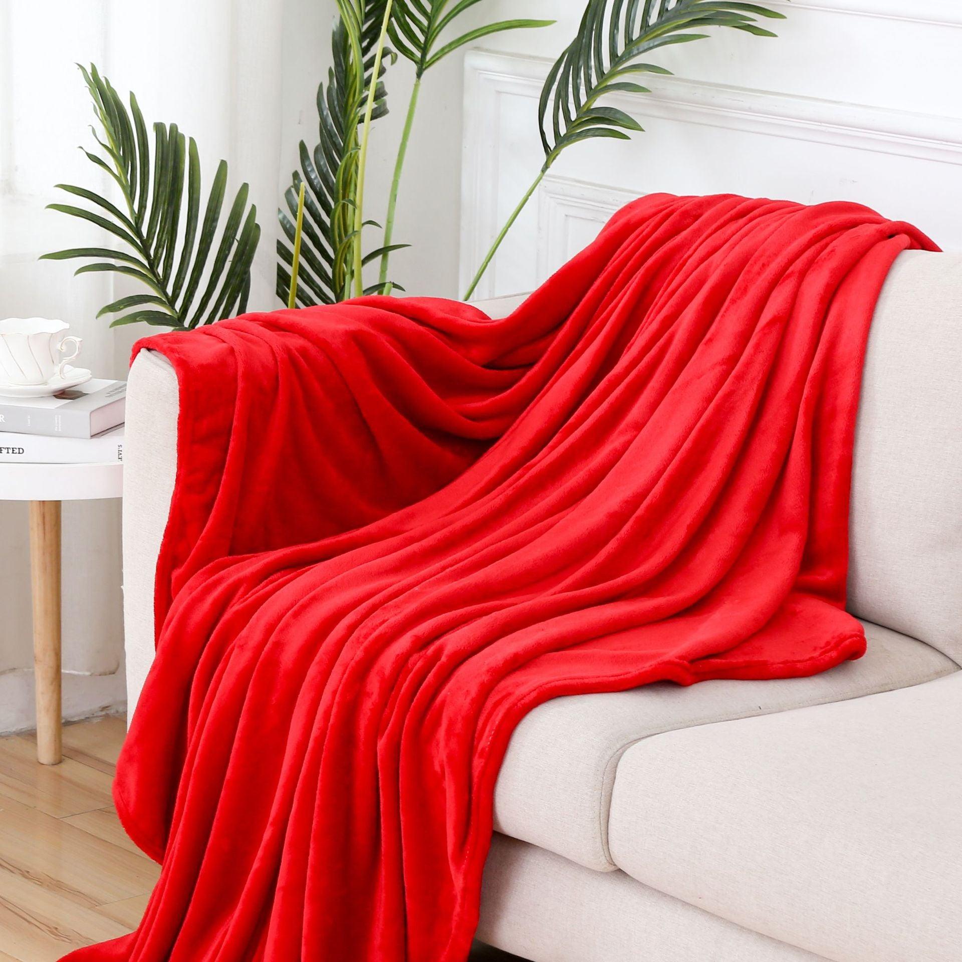 Red discount fluffy blanket