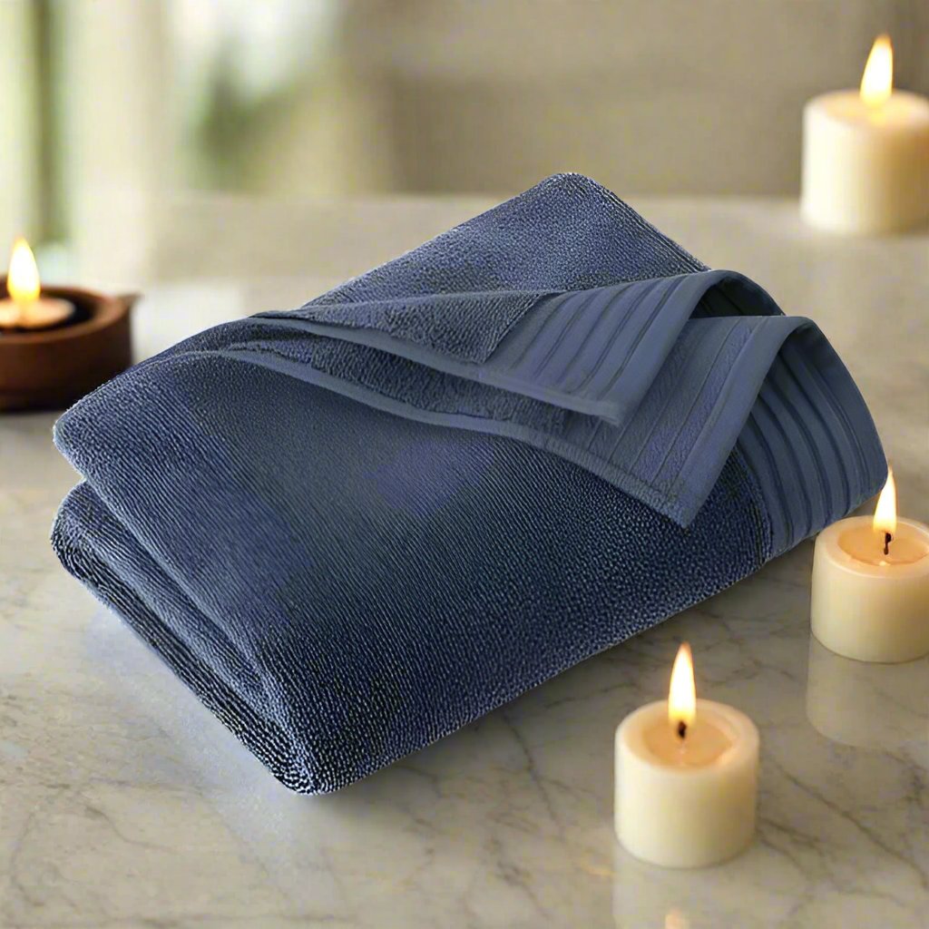 Egyptian Cotton Bath Towel Set of 6 - Blue Horizon - beddingbag.com