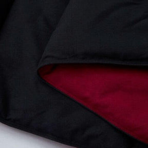 Full/Queen Traditional Microfiber Reversible 3 Piece Comforter Set in Black/Maroon - beddingbag.com