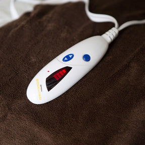 Super Soft Microplush Heated Electric Warming Throw Blanket in Chocolate Brown - beddingbag.com