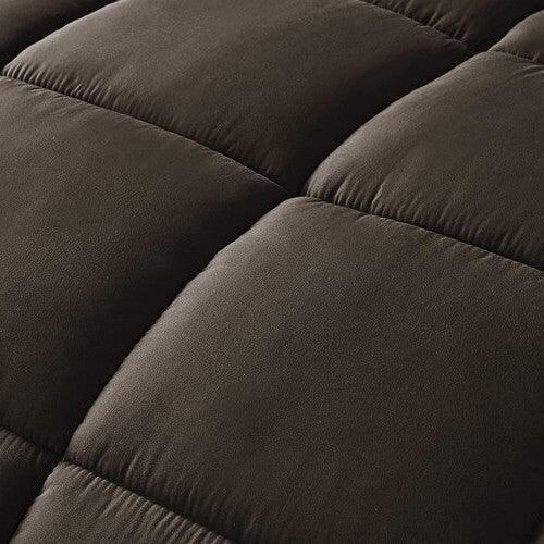 Queen Size Reversible Microfiber Down Alternative Comforter Set in Brown - beddingbag.com