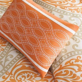 Full size Orange Damask Comforter Set with 2 Shams and 2 Decorative Pillows - beddingbag.com