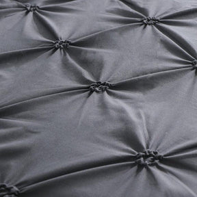 Full/Queen Size All Season Pleated Hypoallergenic Microfiber Reversible 3 Piece Comforter Set in Gray - beddingbag.com
