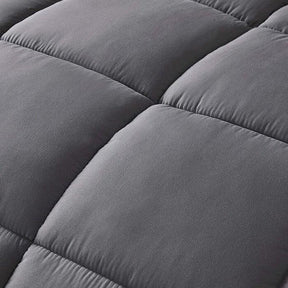 Twin Size Reversible Microfiber Down Alternative Comforter Set in Grey - beddingbag.com