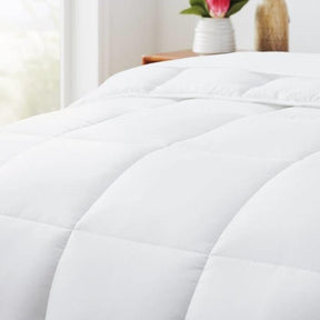 King Size Cozy All Seasons Plush White Polyester Down Alternative Comforter - beddingbag.com