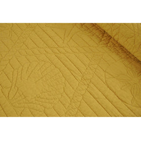 Full / Queen Amber Gold Sea Shells 3 Piece Cotton Quilt Set - beddingbag.com